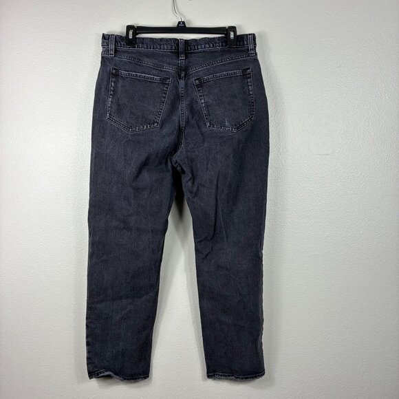 Abercrombie & Fitch The Dad High Rise Jean Distressed Black Sz 12 Streetwear 90s - Picture 7 of 8